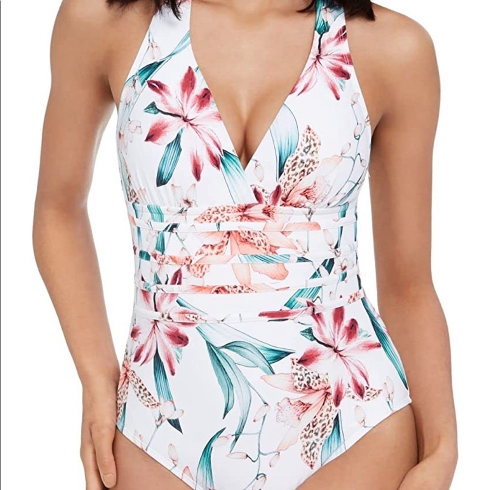 La Blanca Multi Strap Cross Back One Piece Swimsuit